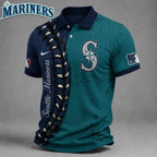 S.mariners | Premium M.l.b Baseball Stitch Polo Shirt