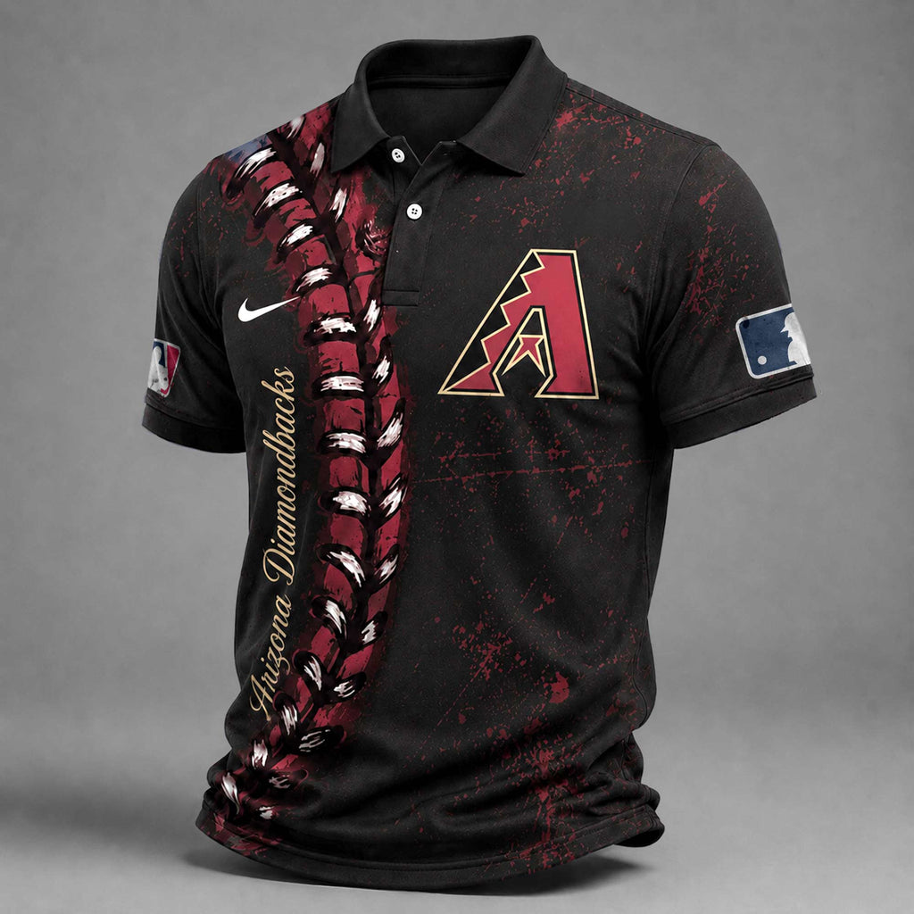 A.diamondbacks | Premium M.l.b Baseball Stitch Polo Shirt
