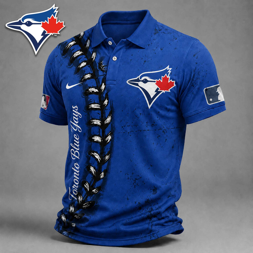 T.blue Jays | Premium M.l.b Baseball Stitch Polo Shirt