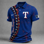 T.rangers | Premium M.l.b Baseball Stitch Polo Shirt