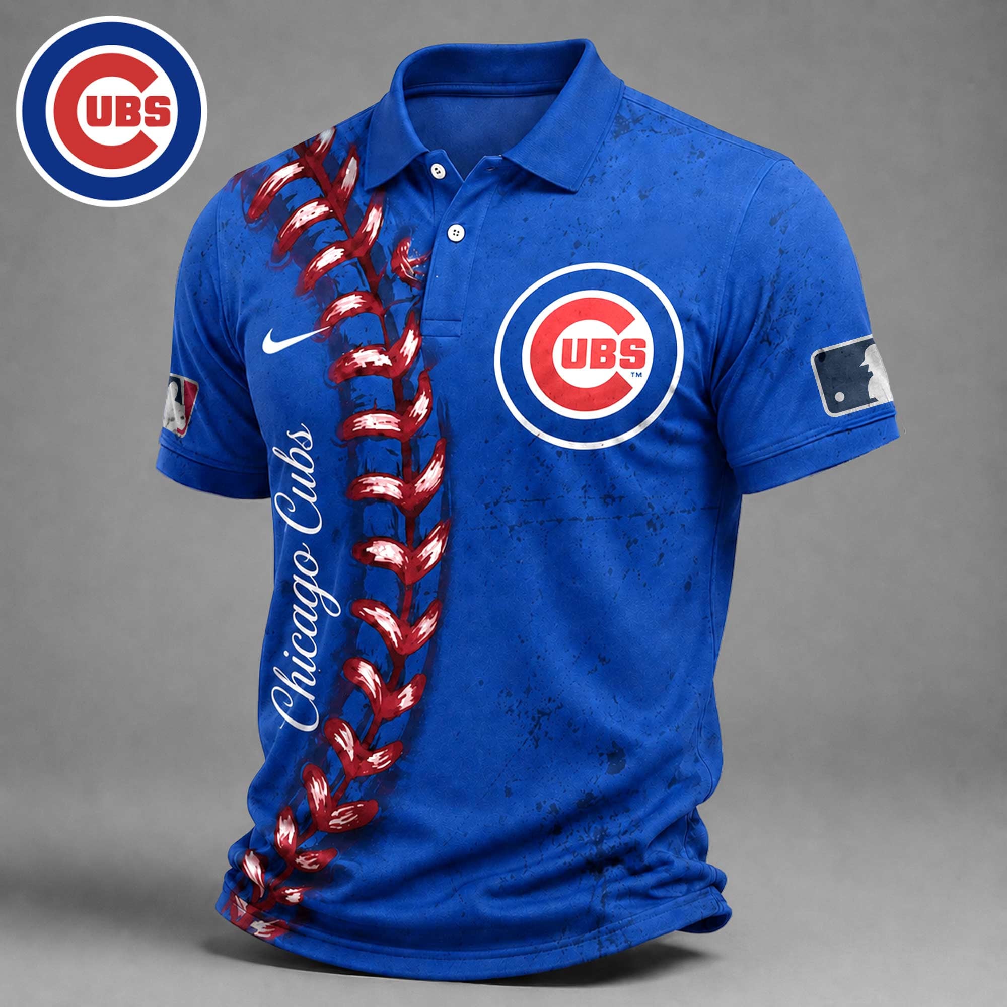 C.cubs | Premium M.l.b Baseball Stitch Polo Shirt