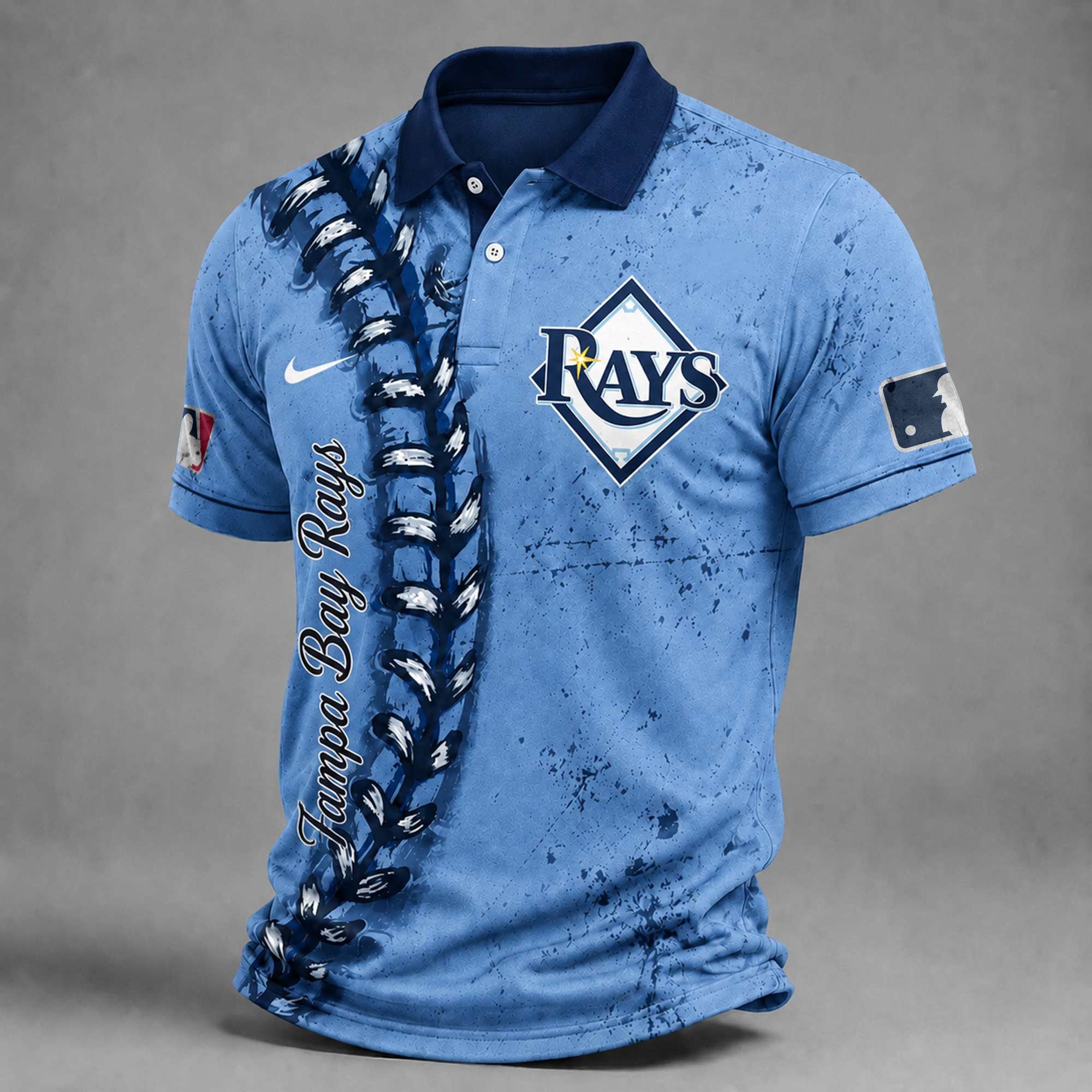 T.b.rays | Premium M.l.b Baseball Stitch Polo Shirt