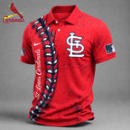 S.l.cardinals | Premium M.l.b Baseball Stitch Polo Shirt