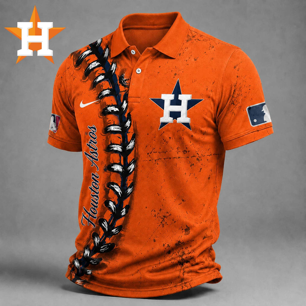 H.astros | Premium M.l.b Baseball Stitch Polo Shirt