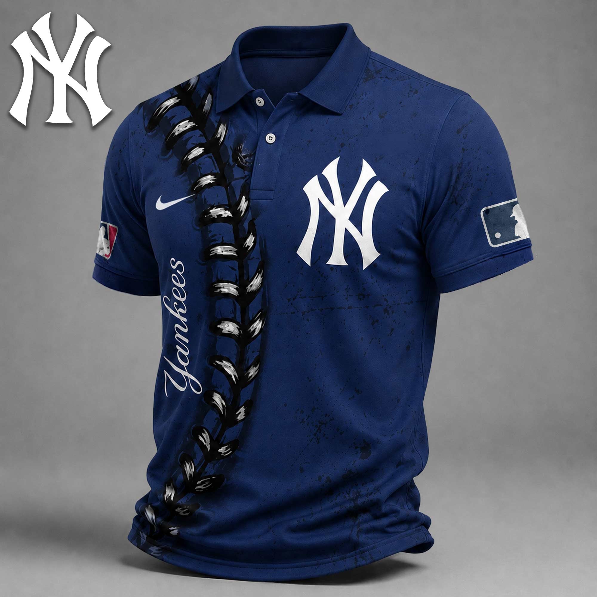 N.y.yankees | Premium M.l.b Baseball Stitch Polo Shirt