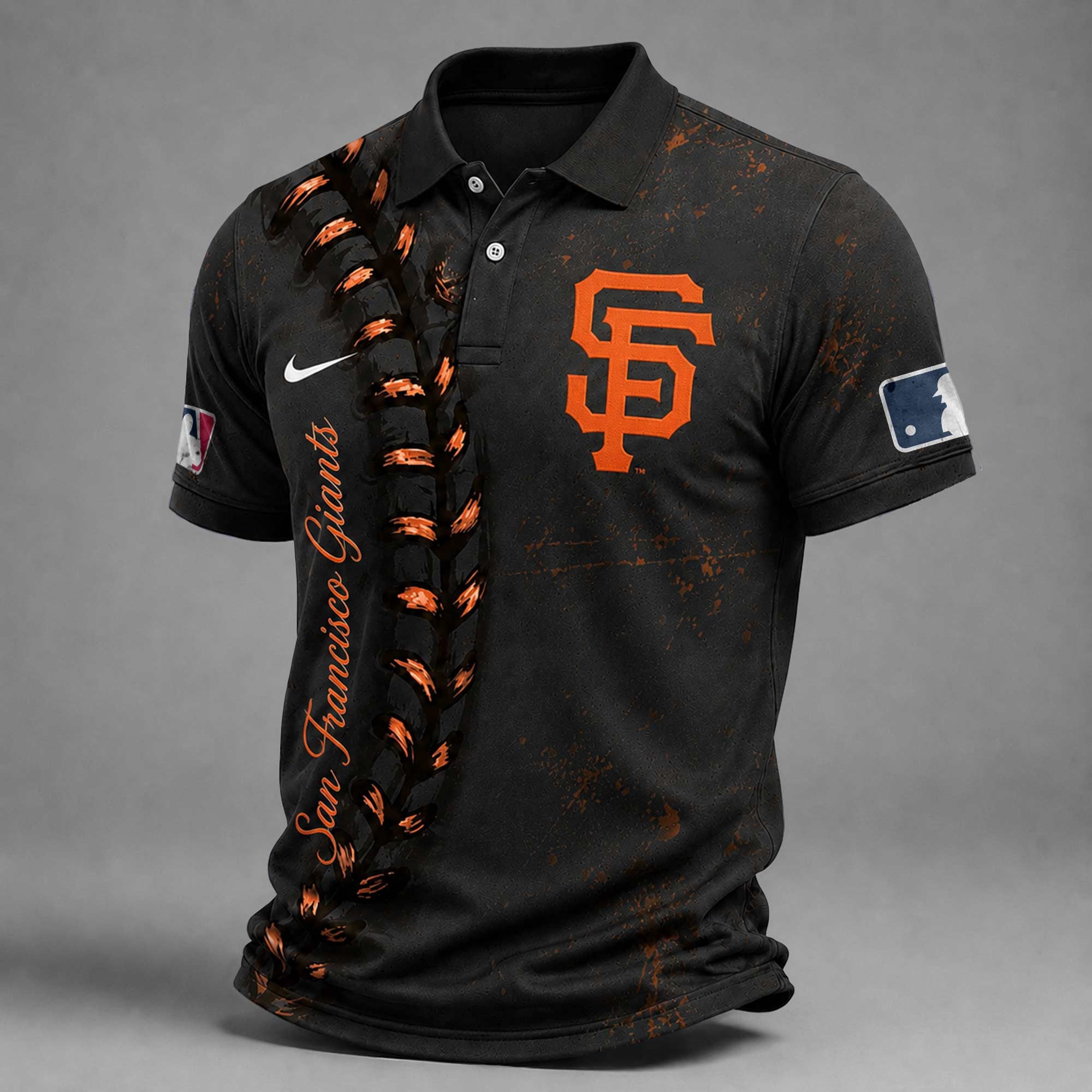 S.f.giants | Premium M.l.b Baseball Stitch Polo Shirt