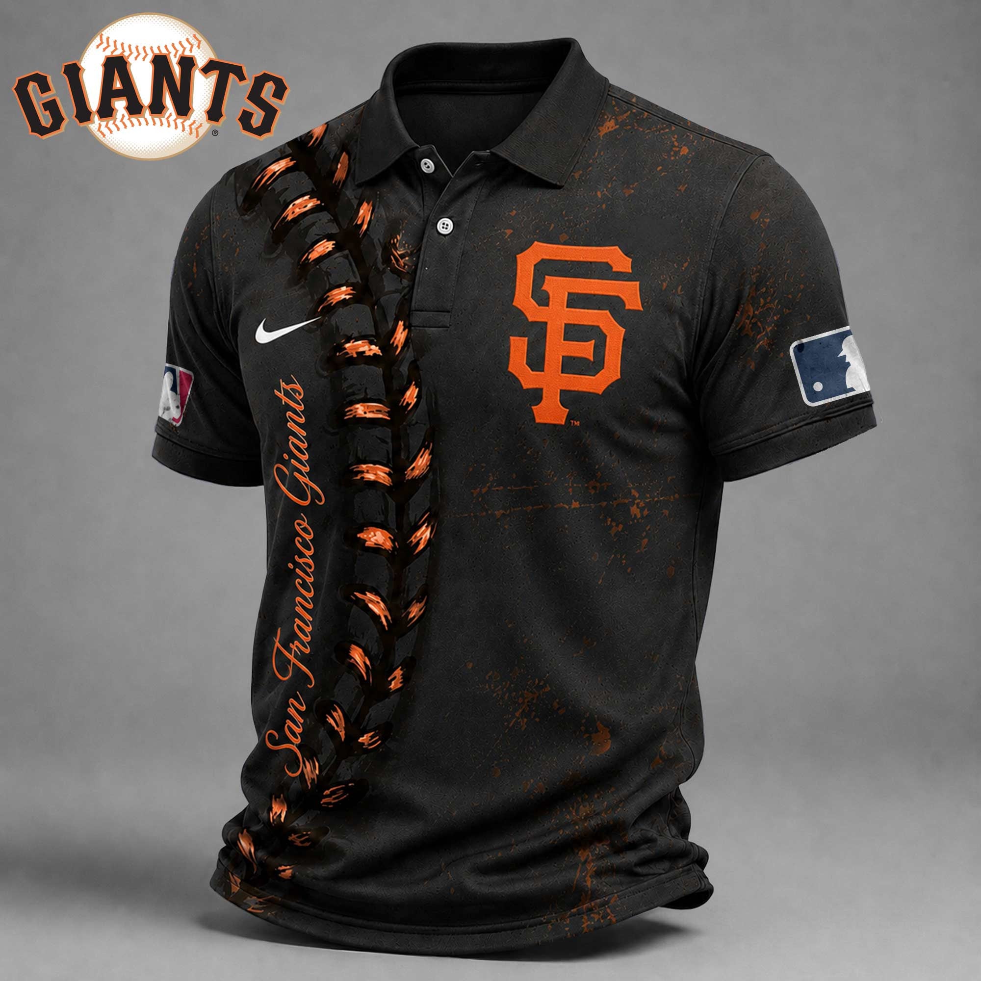 S.f.giants | Premium M.l.b Baseball Stitch Polo Shirt