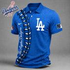 L.a.dodgers | Premium M.l.b Baseball Stitch Polo Shirt