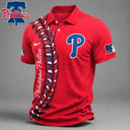 P.phillies | Premium M.l.b Baseball Stitch Polo Shirt