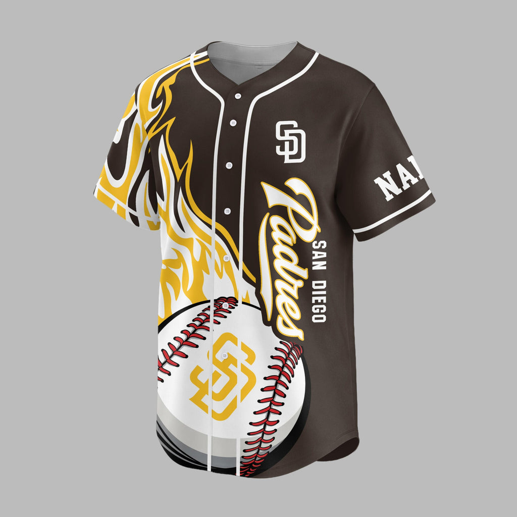 S.d.padres | Premium M.l.b Flame Spirit Baseball Jersey
