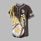 S.d.padres | Premium M.l.b Flame Spirit Baseball Jersey