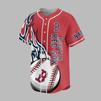 B.red Sox | Premium M.l.b Flame Spirit Baseball Jersey