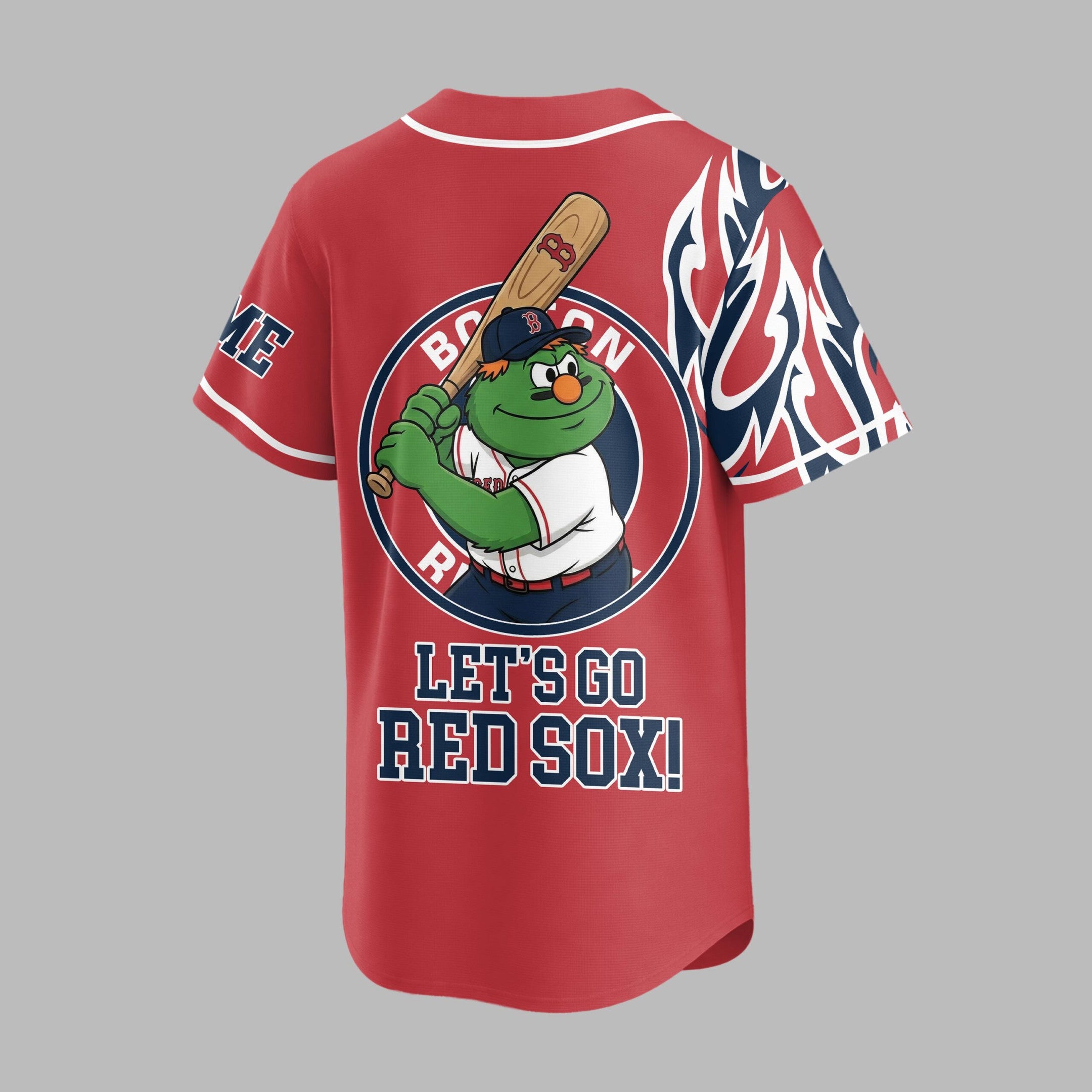 B.red Sox | Premium M.l.b Flame Spirit Baseball Jersey
