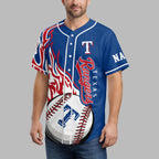 T.rangers | Premium M.l.b Flame Spirit Baseball Jersey