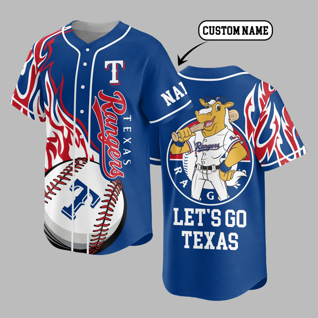 T.rangers | Premium M.l.b Flame Spirit Baseball Jersey