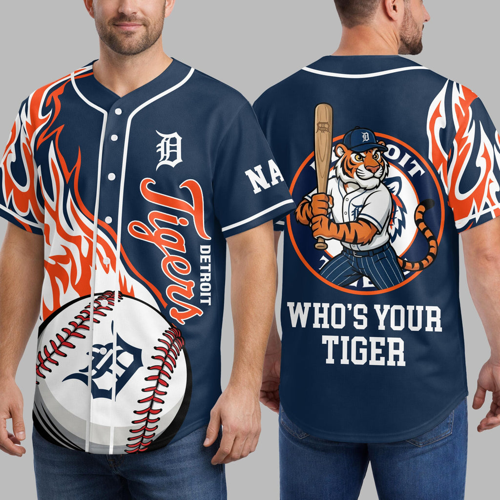 D.tigers | Premium M.l.b Flame Spirit Baseball Jersey