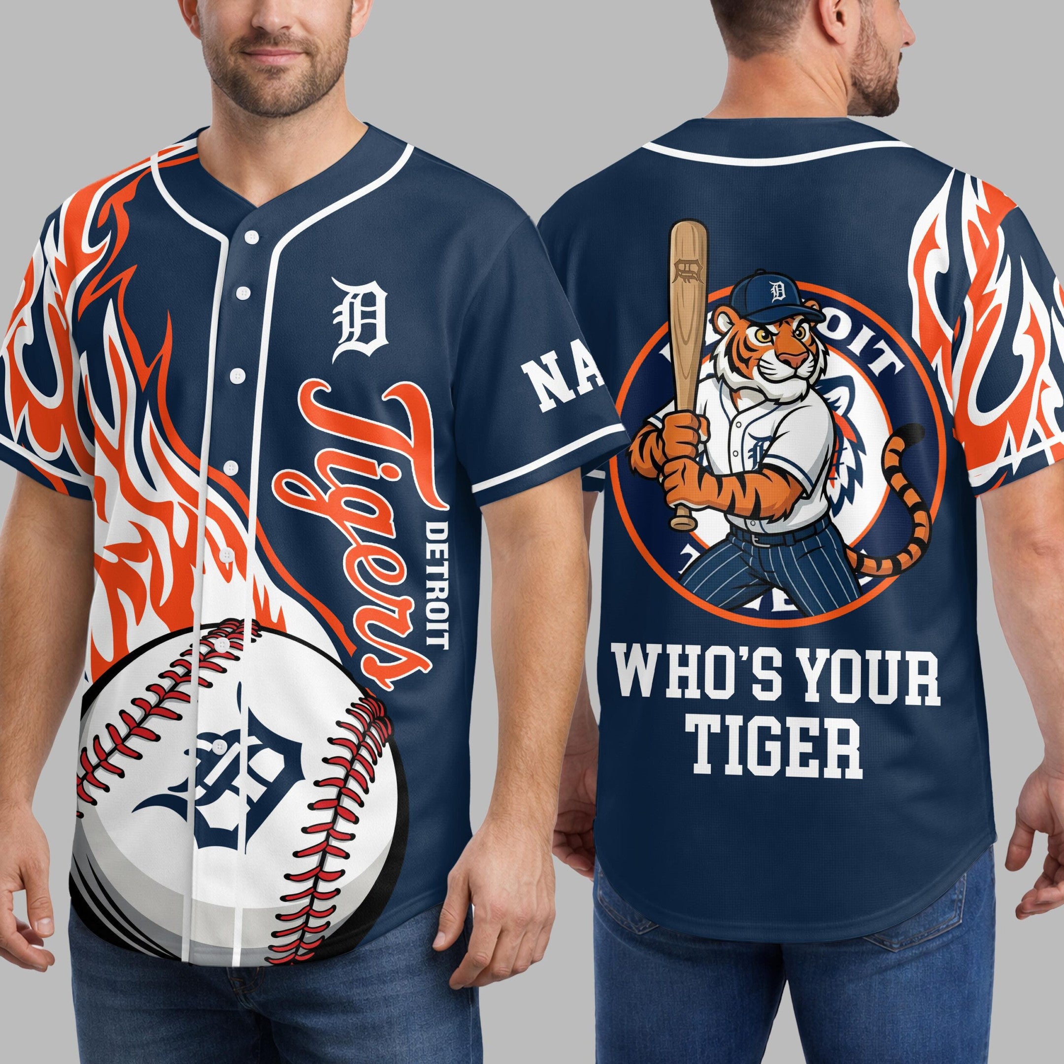 D.tigers | Premium M.l.b Flame Spirit Baseball Jersey