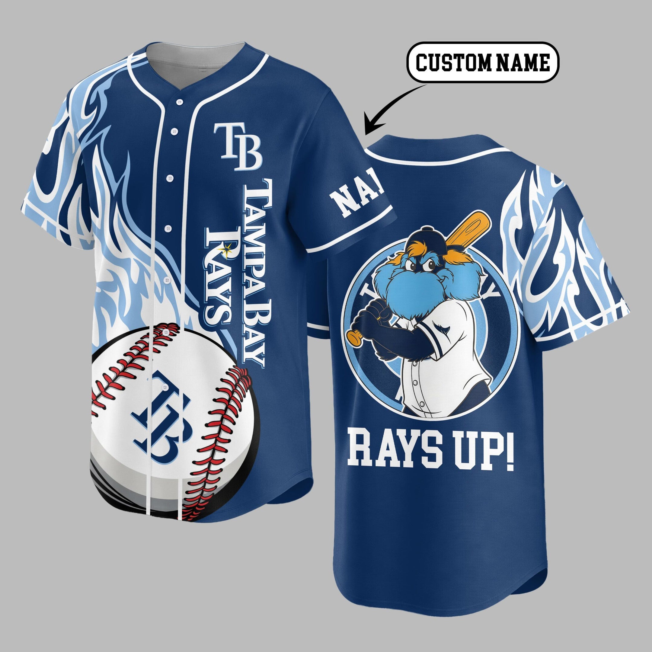 T.bay Rays | Premium M.l.b Flame Spirit Baseball Jersey