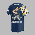 M.brewers | Premium M.l.b Flame Spirit Baseball Jersey