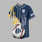 M.brewers | Premium M.l.b Flame Spirit Baseball Jersey