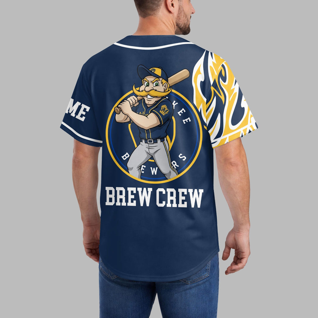 M.brewers | Premium M.l.b Flame Spirit Baseball Jersey