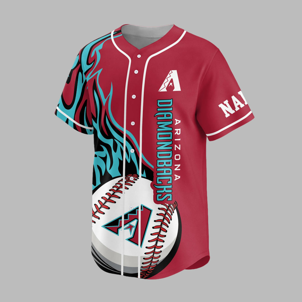 A.diamondbacks | Premium M.l.b Flame Spirit Baseball Jersey