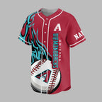 A.diamondbacks | Premium M.l.b Flame Spirit Baseball Jersey