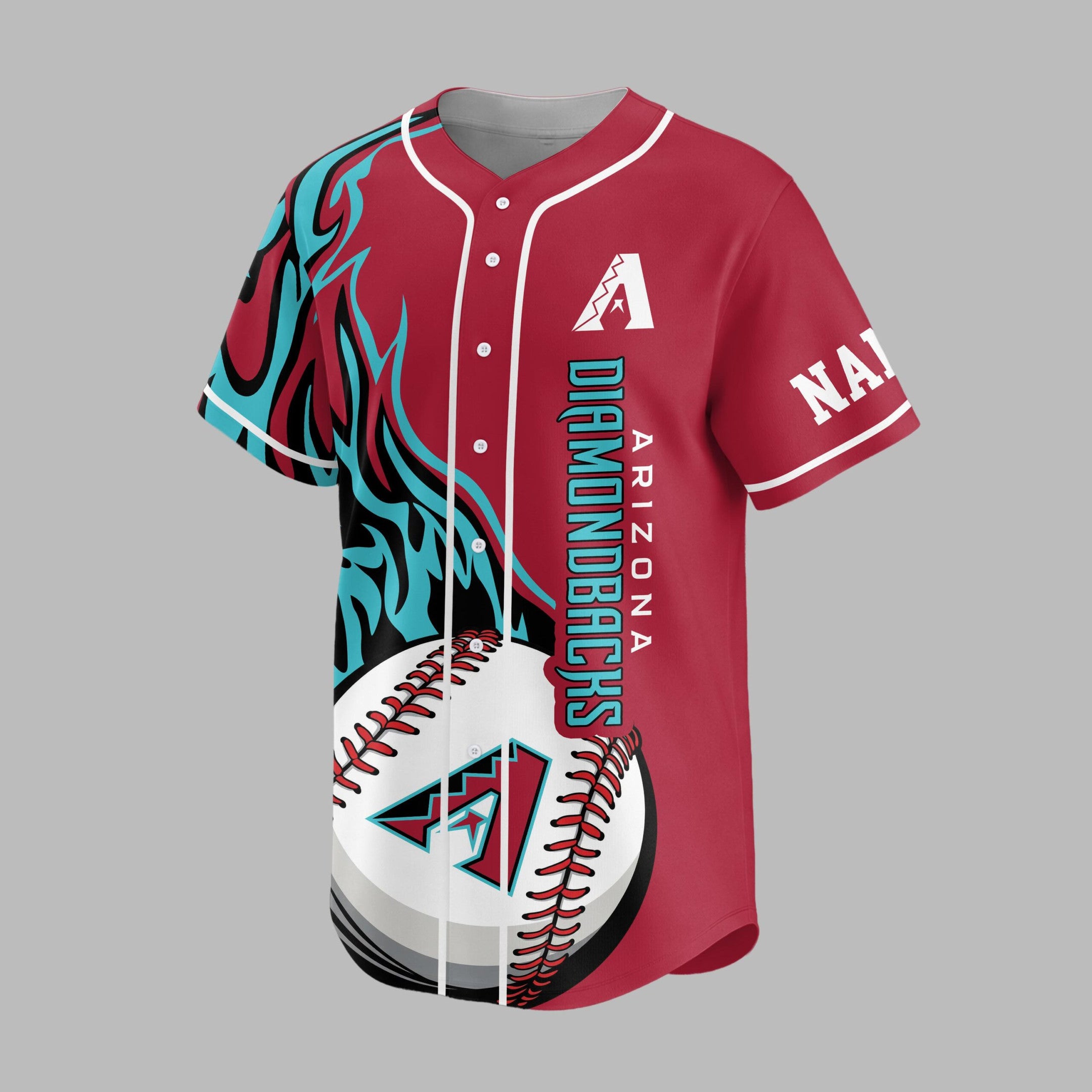 A.diamondbacks | Premium M.l.b Flame Spirit Baseball Jersey