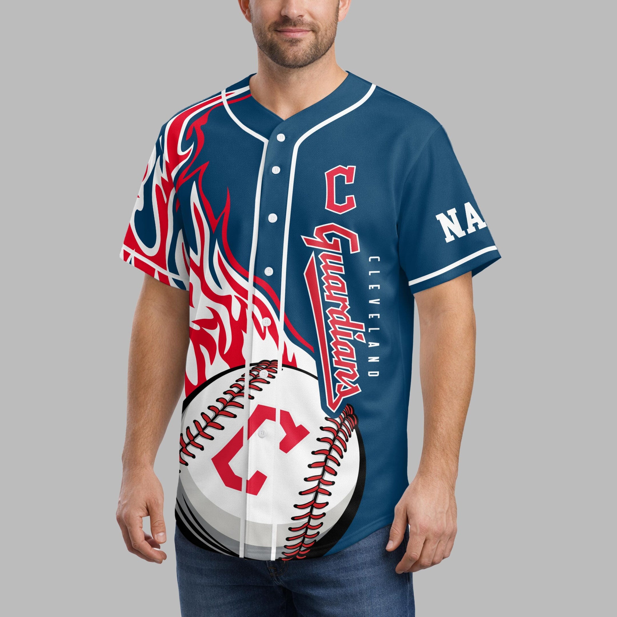 C.guardians | Premium M.l.b Flame Spirit Baseball Jersey