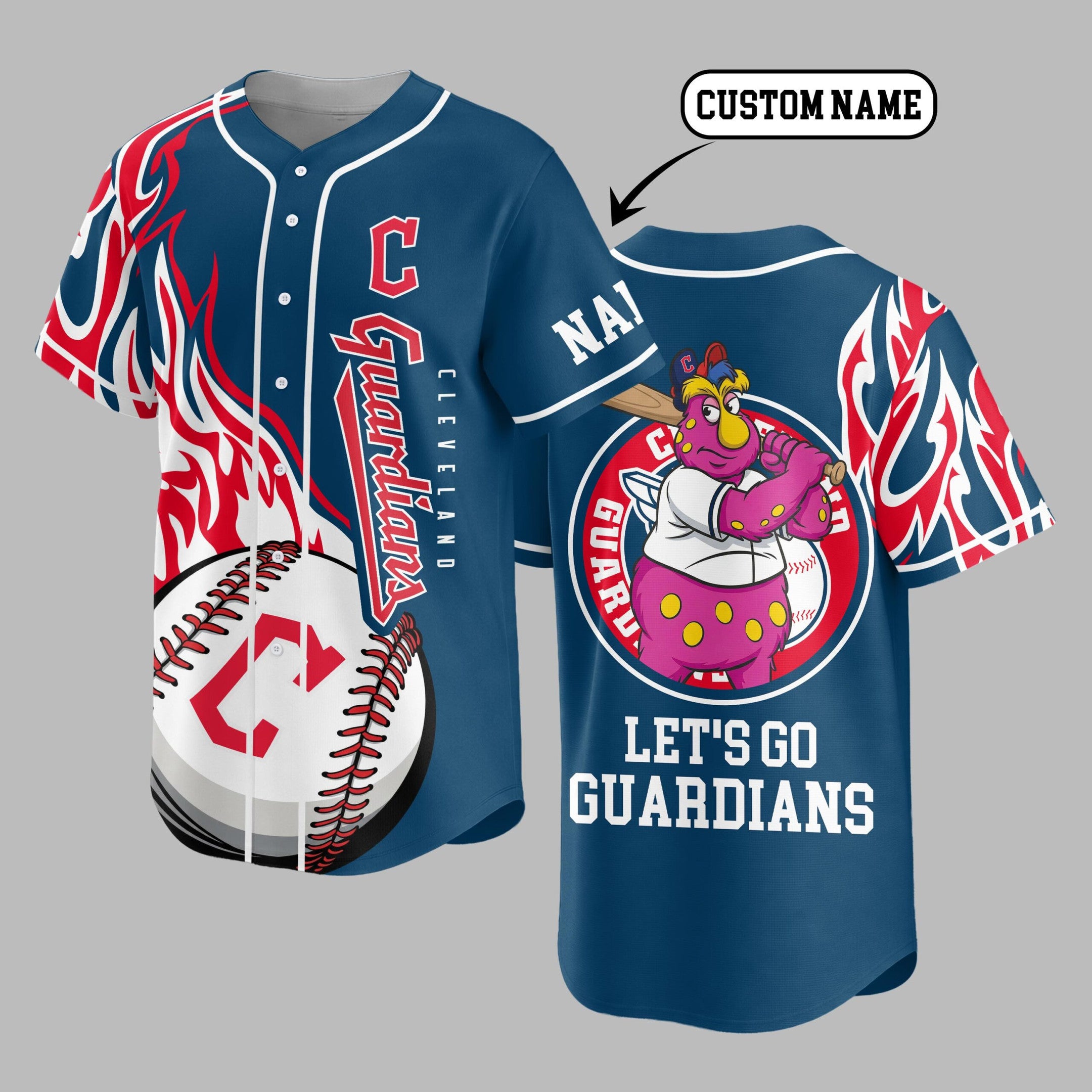 C.guardians | Premium M.l.b Flame Spirit Baseball Jersey