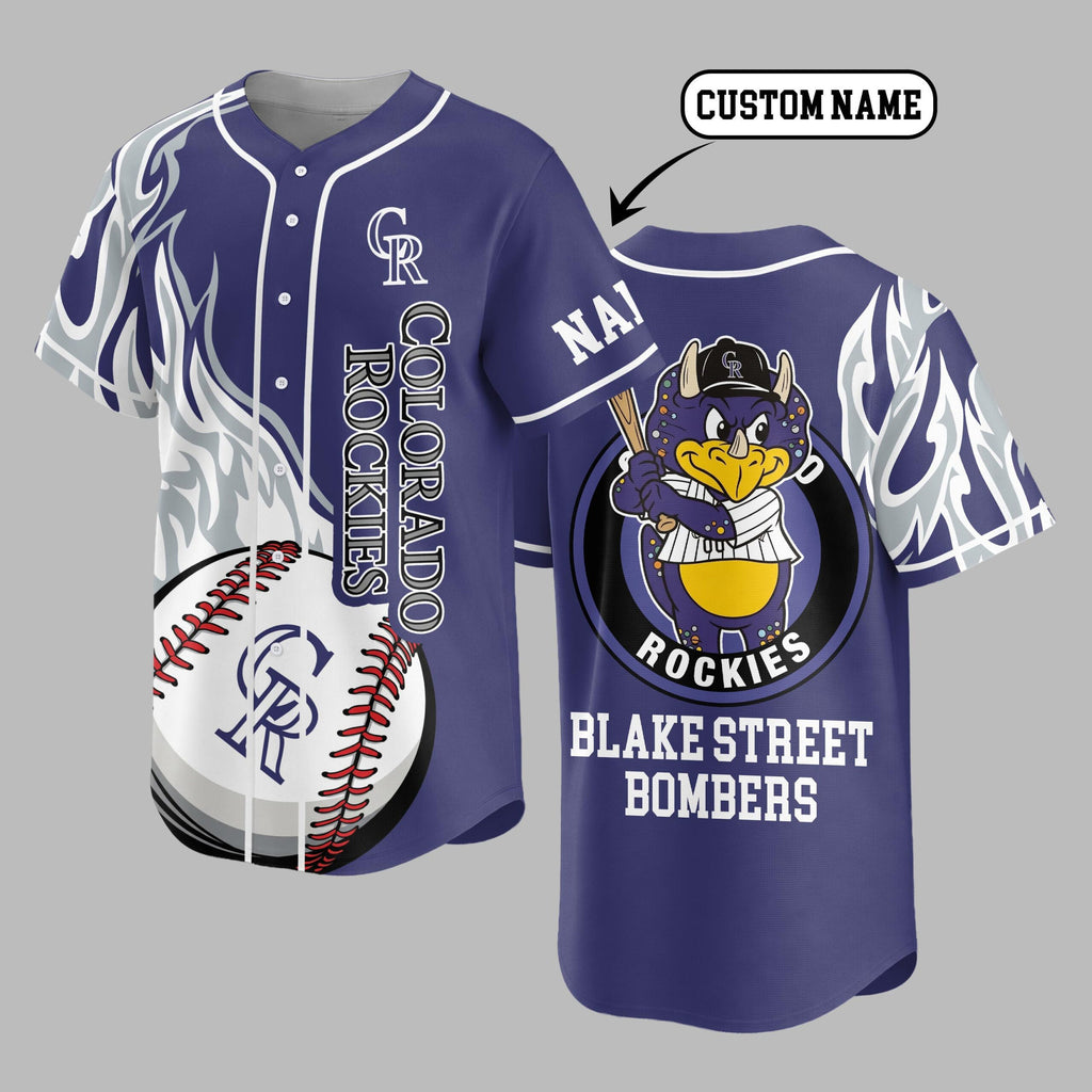 C.rockies | Premium M.l.b Flame Spirit Baseball Jersey