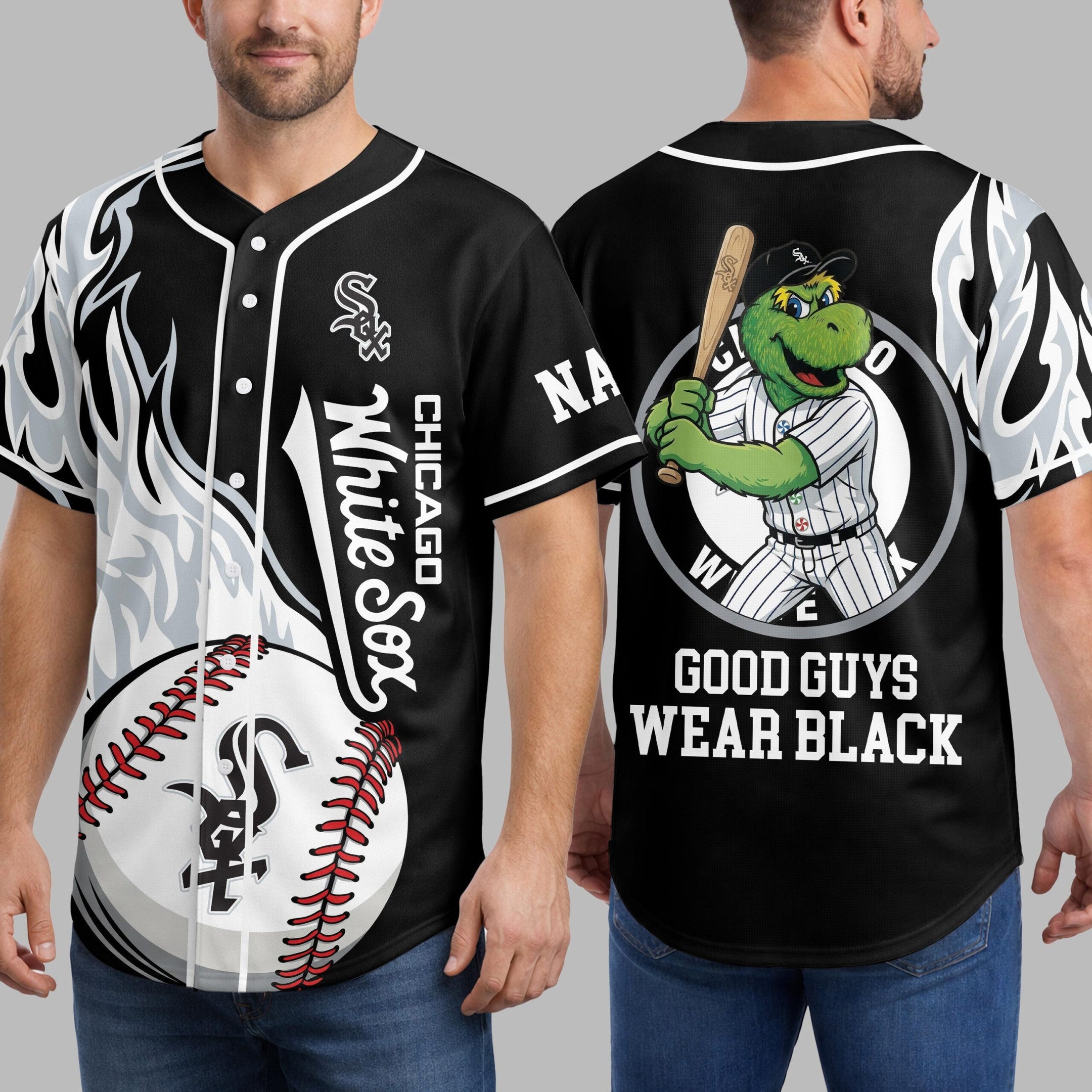 C.white Sox | Premium M.l.b Flame Spirit Baseball Jersey
