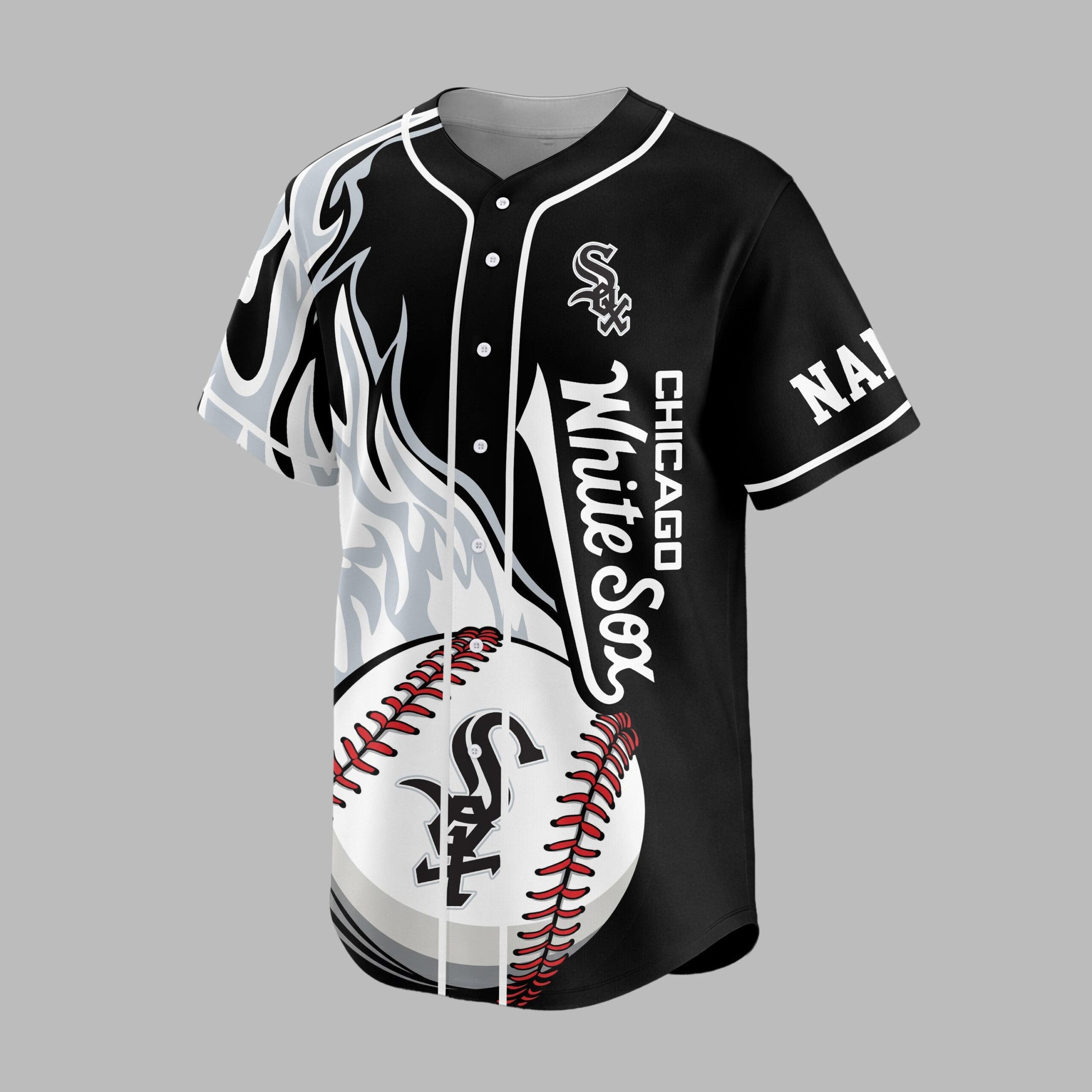 C.white Sox | Premium M.l.b Flame Spirit Baseball Jersey