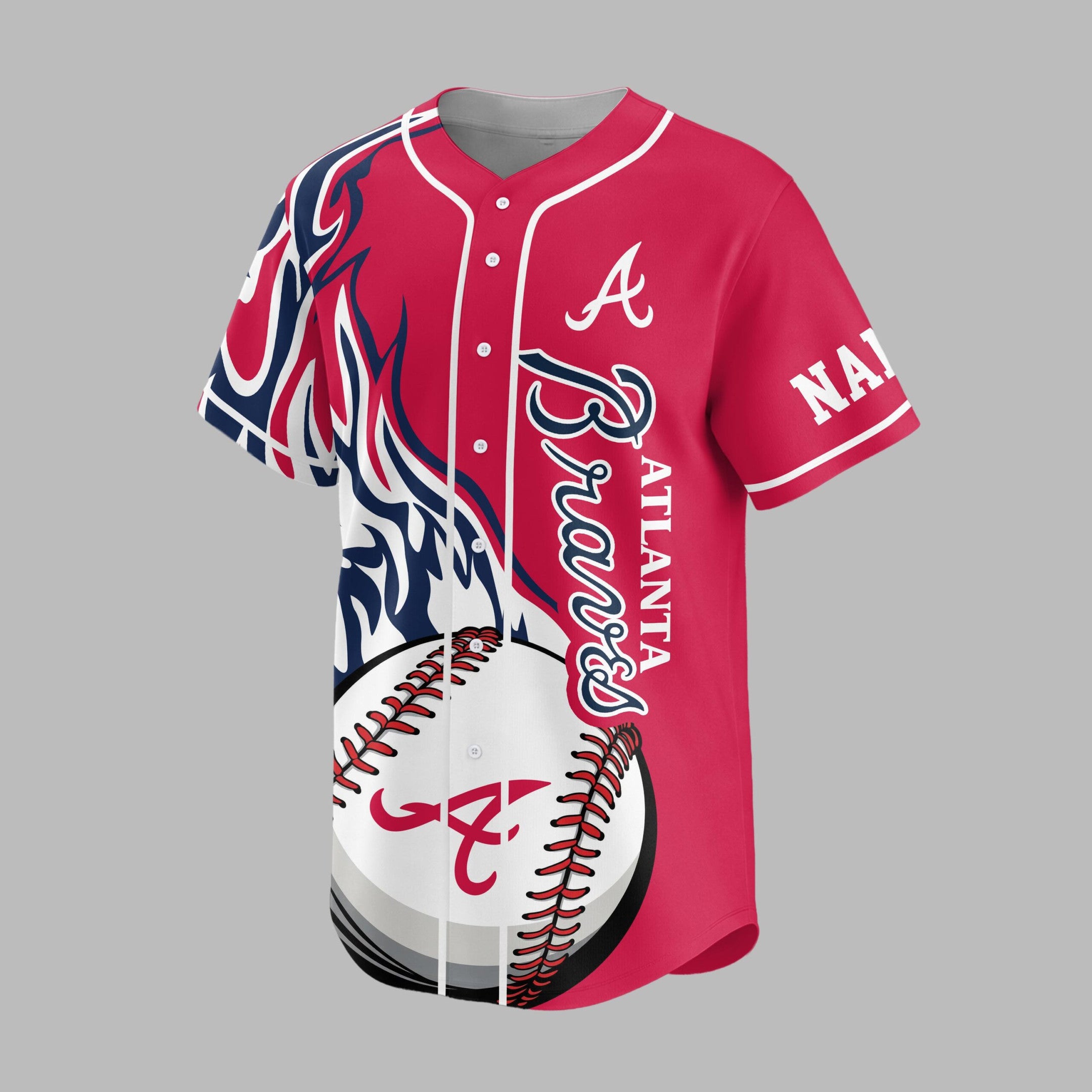 A.braves | Premium M.l.b Flame Spirit Baseball Jersey