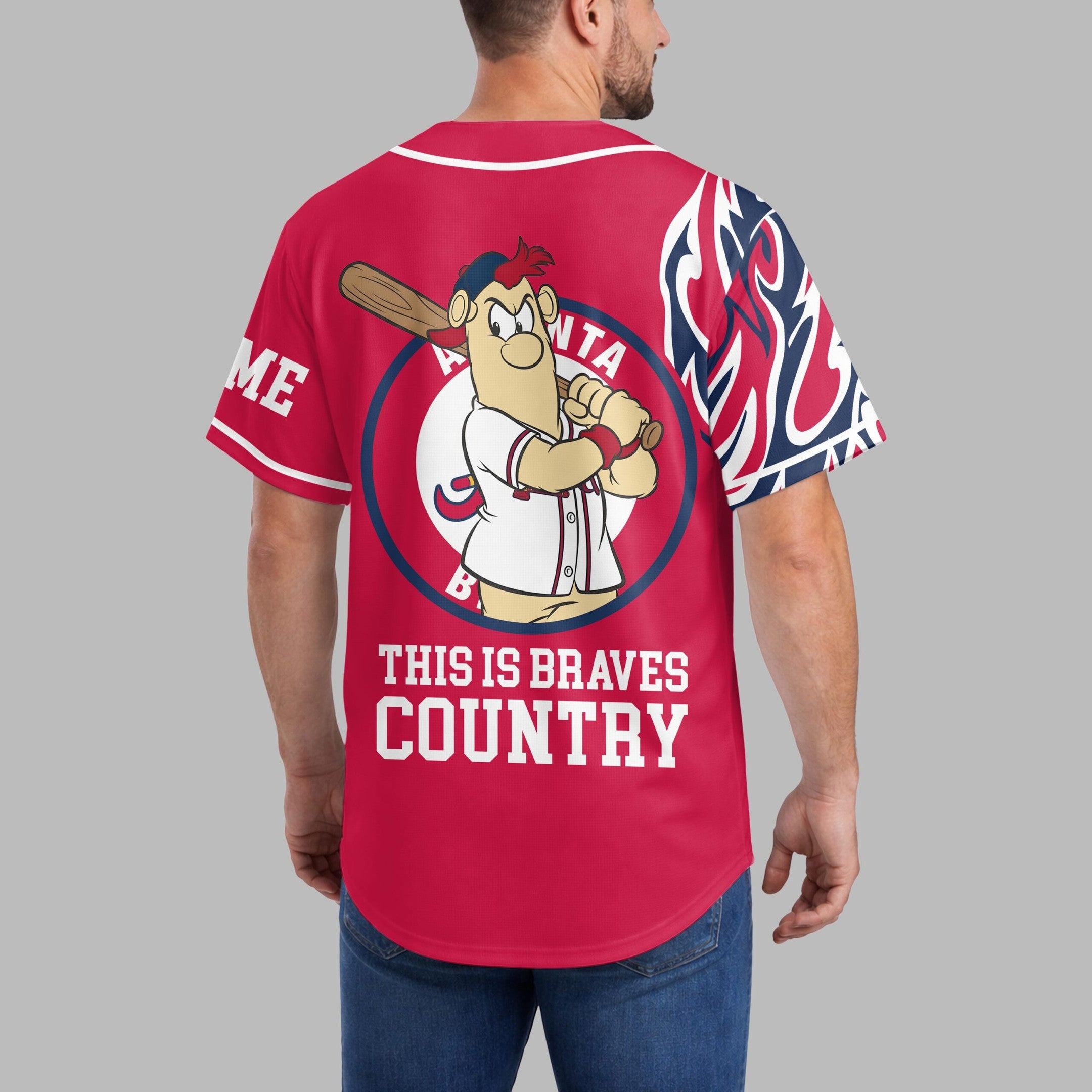 A.braves | Premium M.l.b Flame Spirit Baseball Jersey