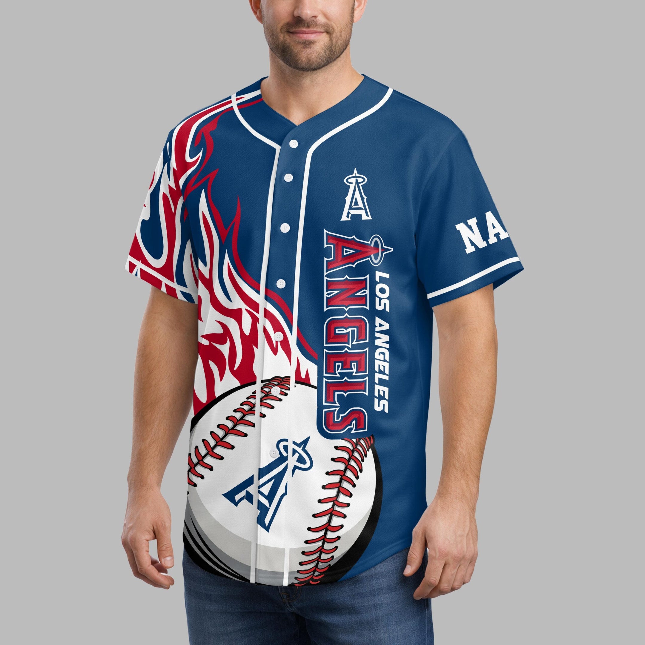 L.a.angels | Premium M.l.b Flame Spirit Baseball Jersey