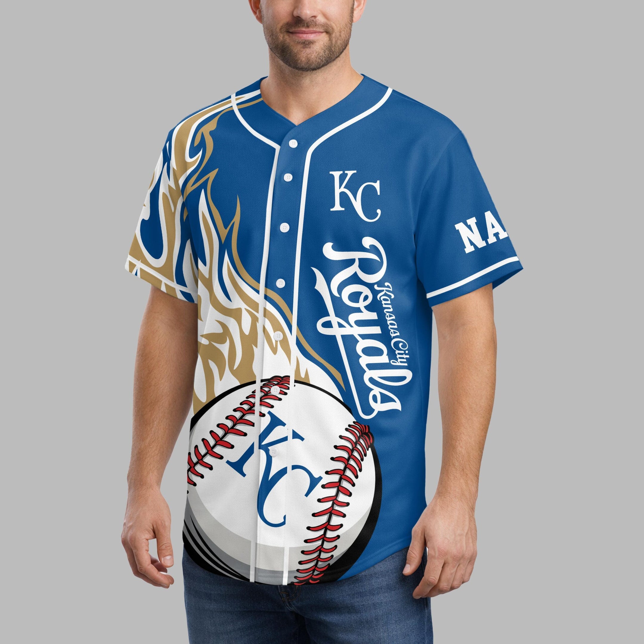K.c.royals | Premium M.l.b Flame Spirit Baseball Jersey