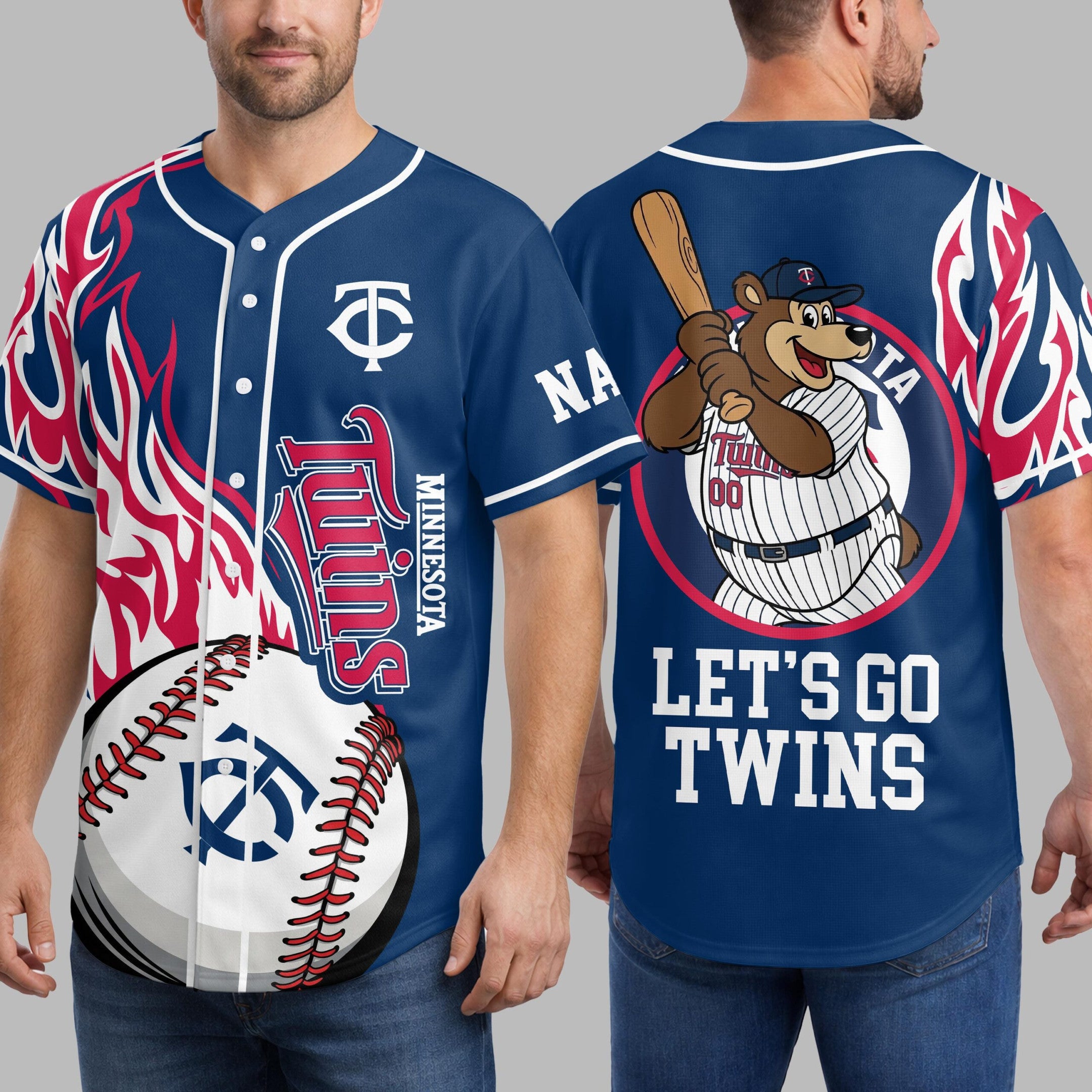 M.twins | Premium M.l.b Flame Spirit Baseball Jersey