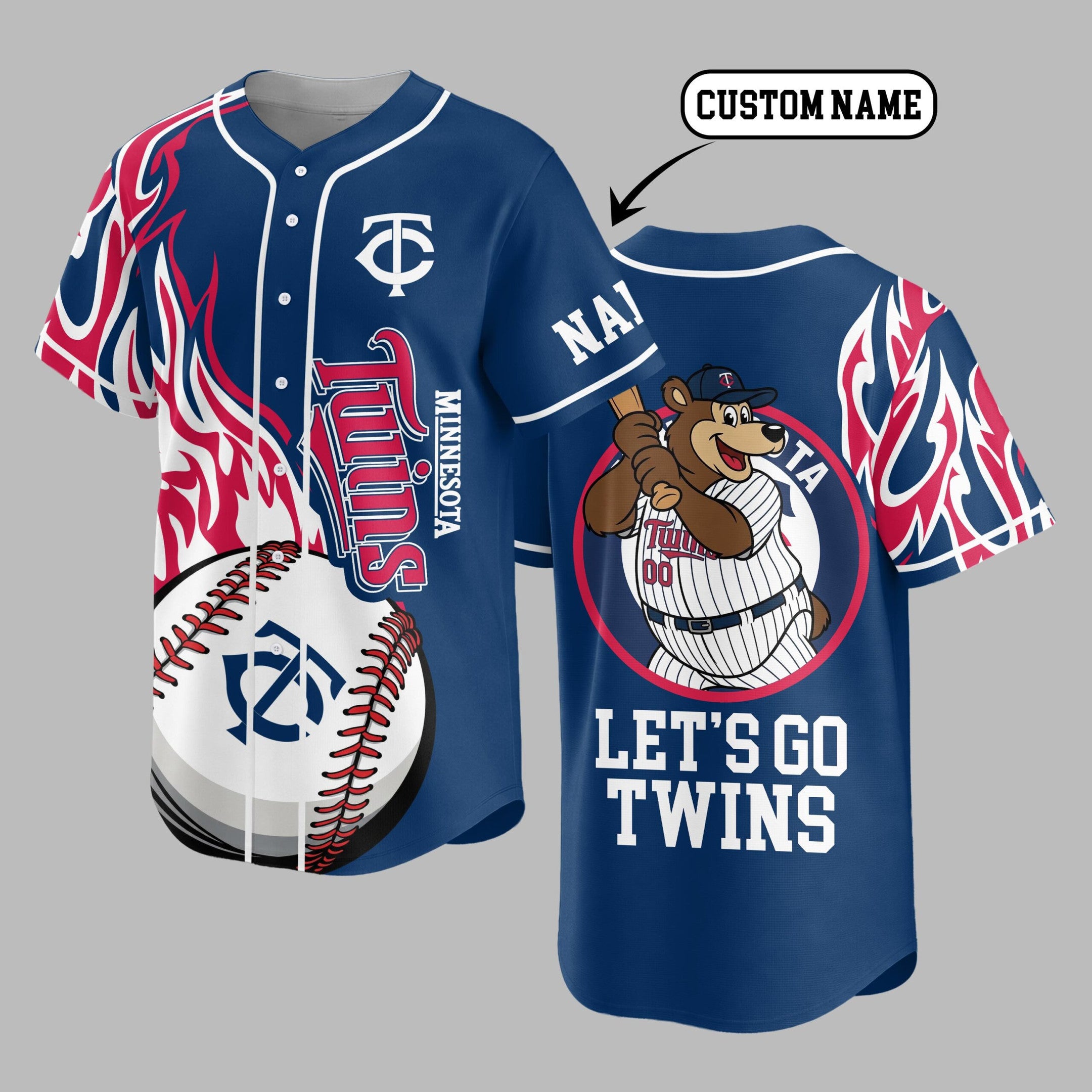 M.twins | Premium M.l.b Flame Spirit Baseball Jersey