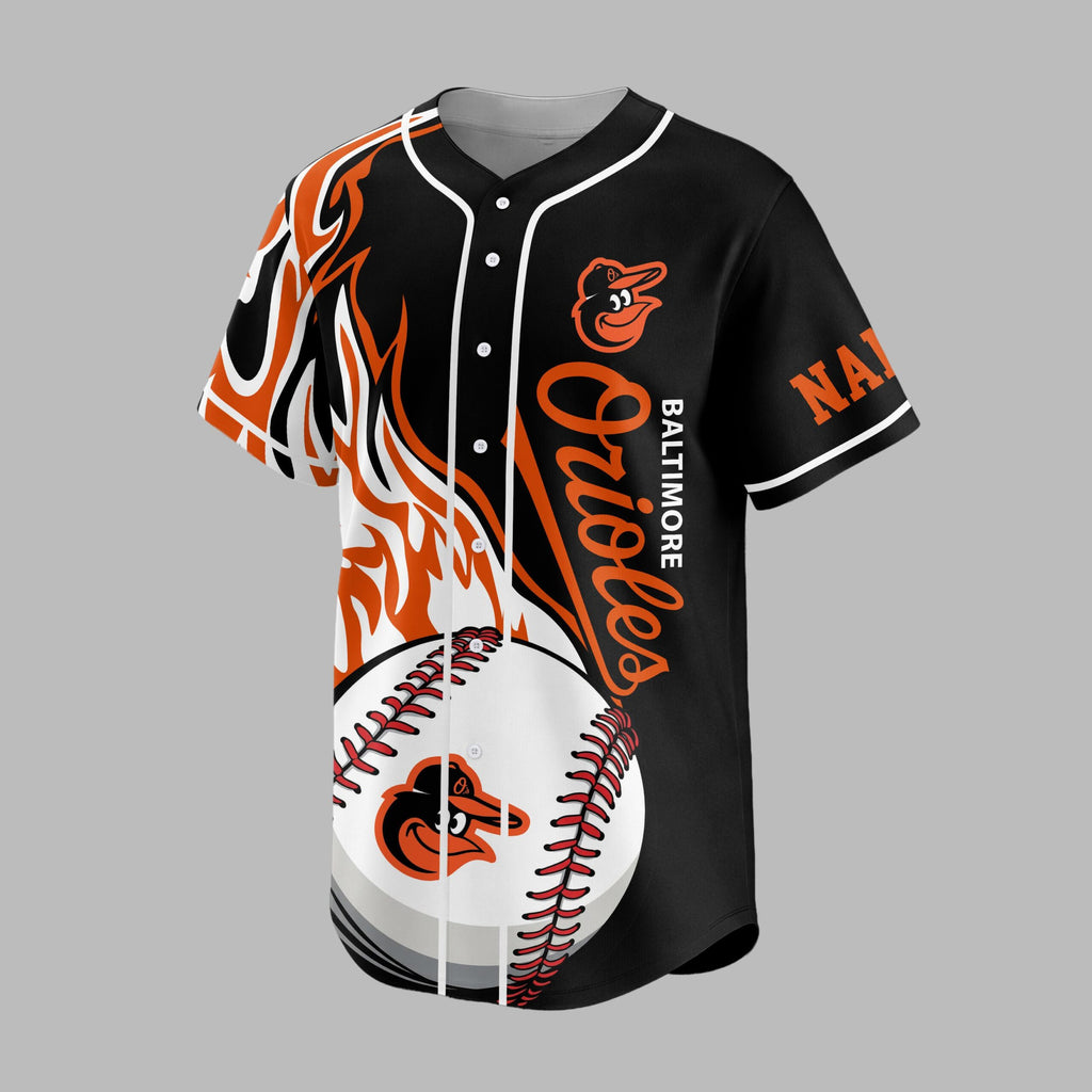 B.orioles | Premium M.l.b Flame Spirit Baseball Jersey