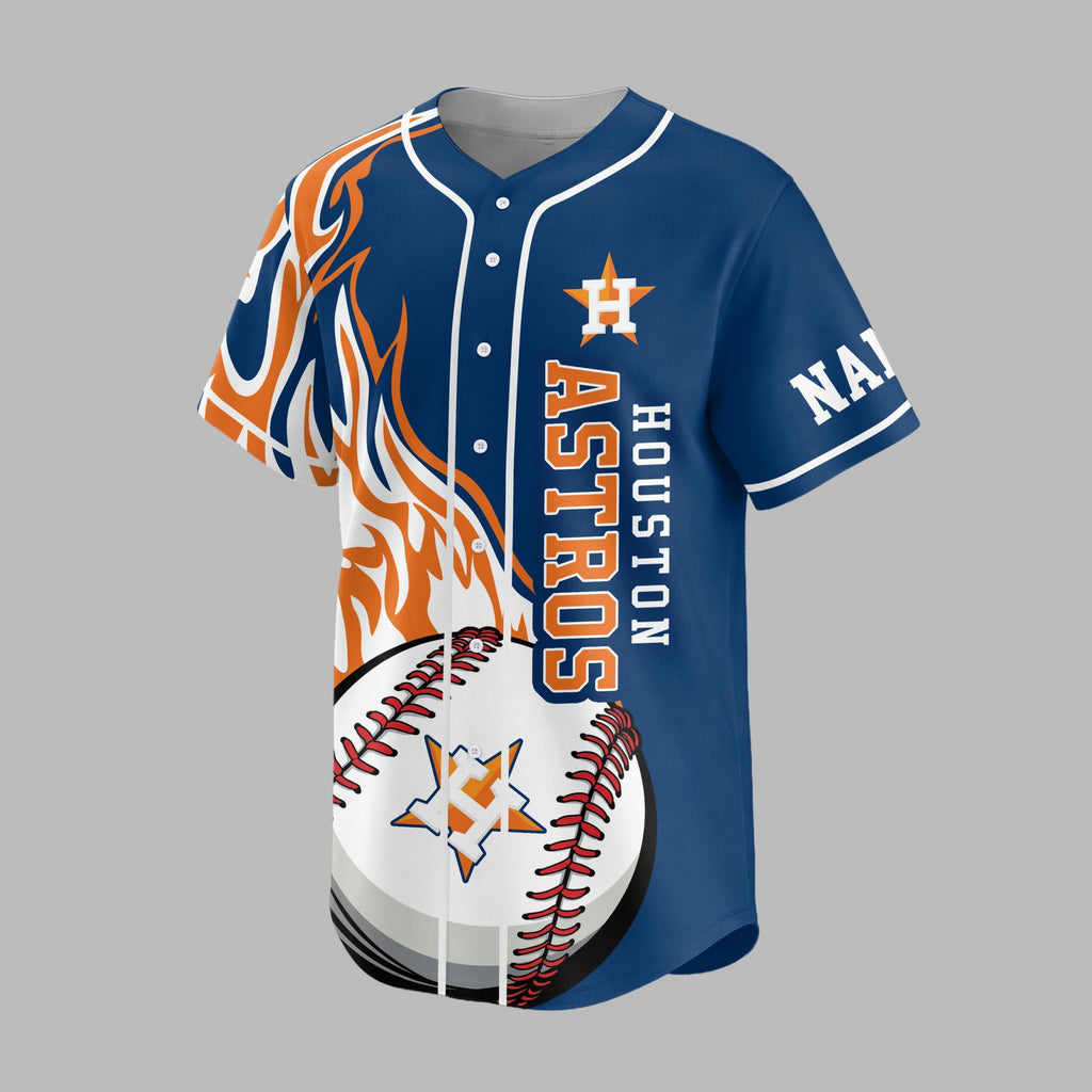 H.astros | Premium M.l.b Flame Spirit Baseball Jersey