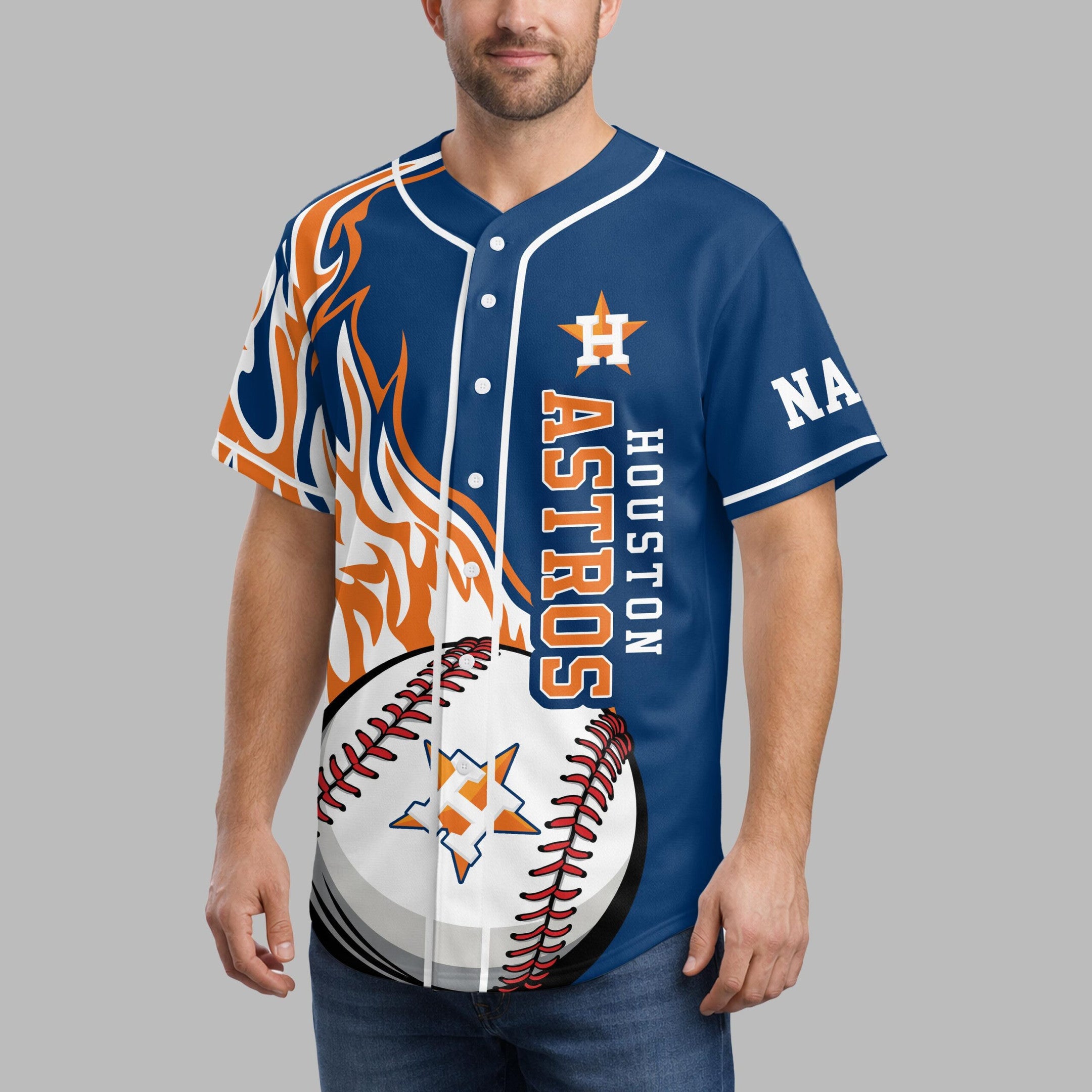 H.astros | Premium M.l.b Flame Spirit Baseball Jersey