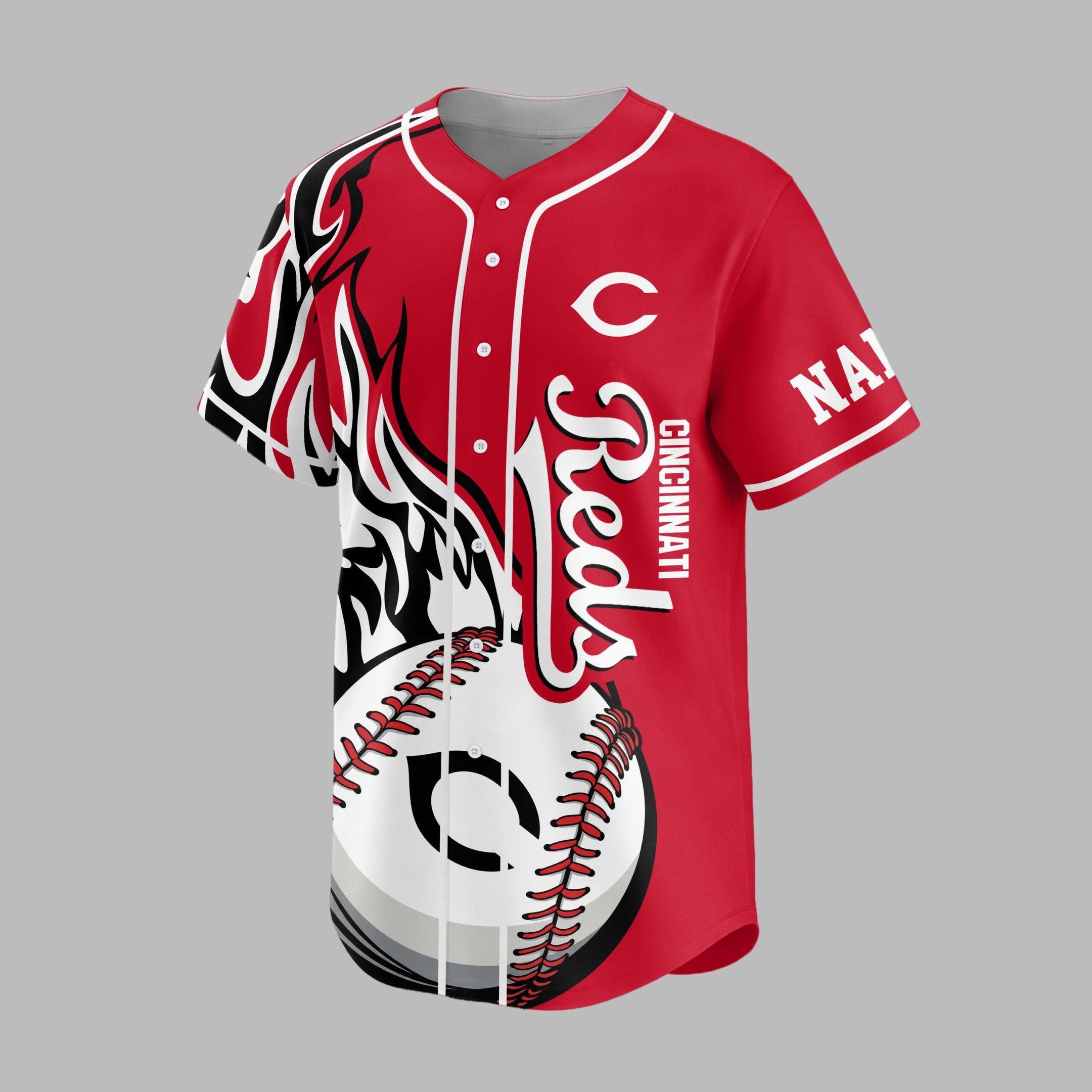 C.reds | Premium M.l.b Flame Spirit Baseball Jersey