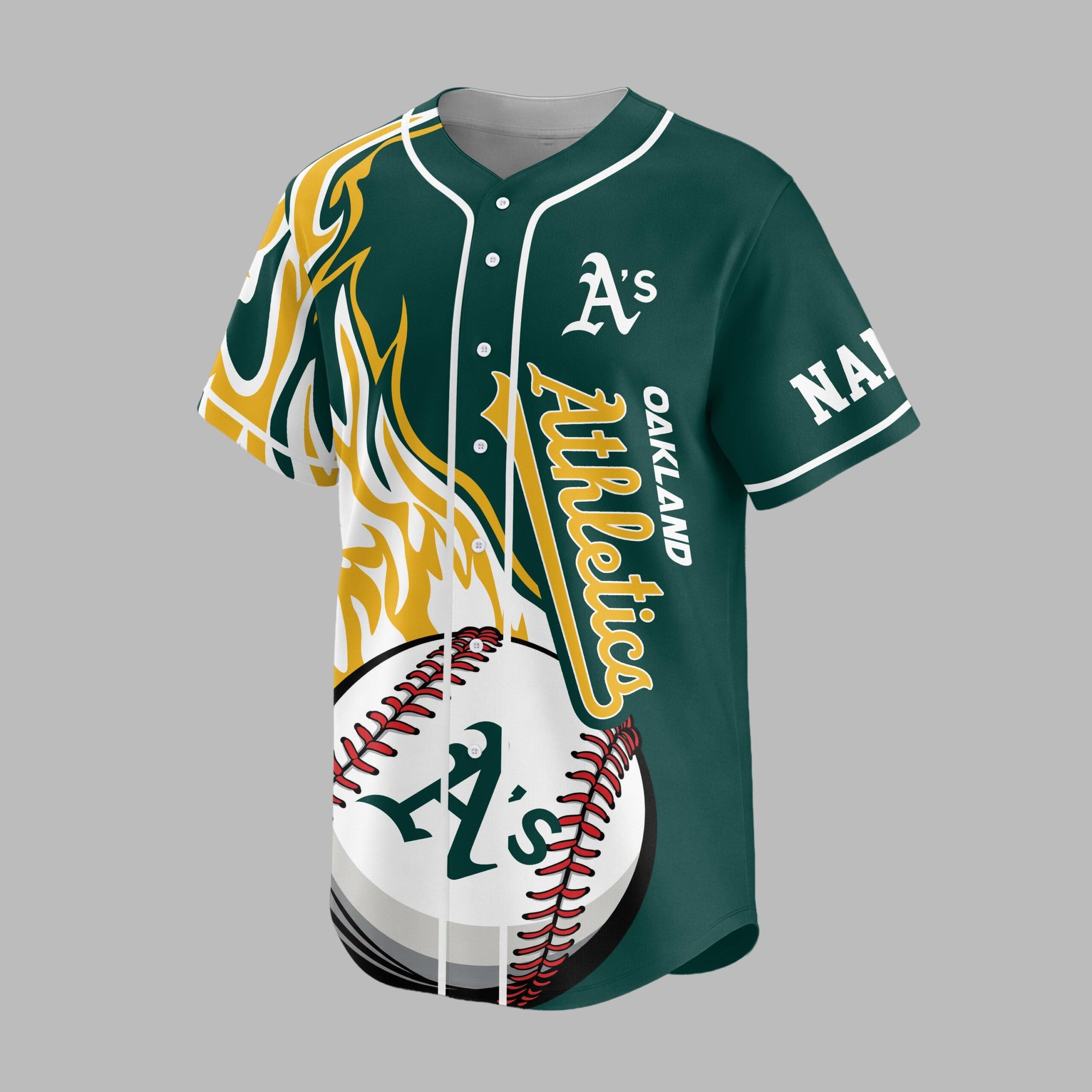 O.athletics | Premium M.l.b Flame Spirit Baseball Jersey