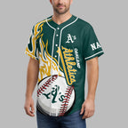 O.athletics | Premium M.l.b Flame Spirit Baseball Jersey