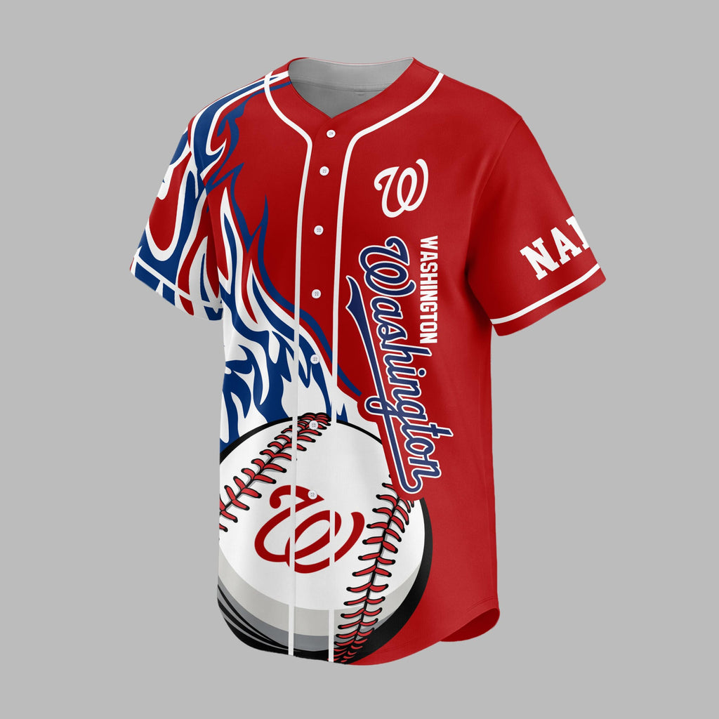 W.nationals | Premium M.l.b Flame Spirit Baseball Jersey