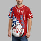 W.nationals | Premium M.l.b Flame Spirit Baseball Jersey
