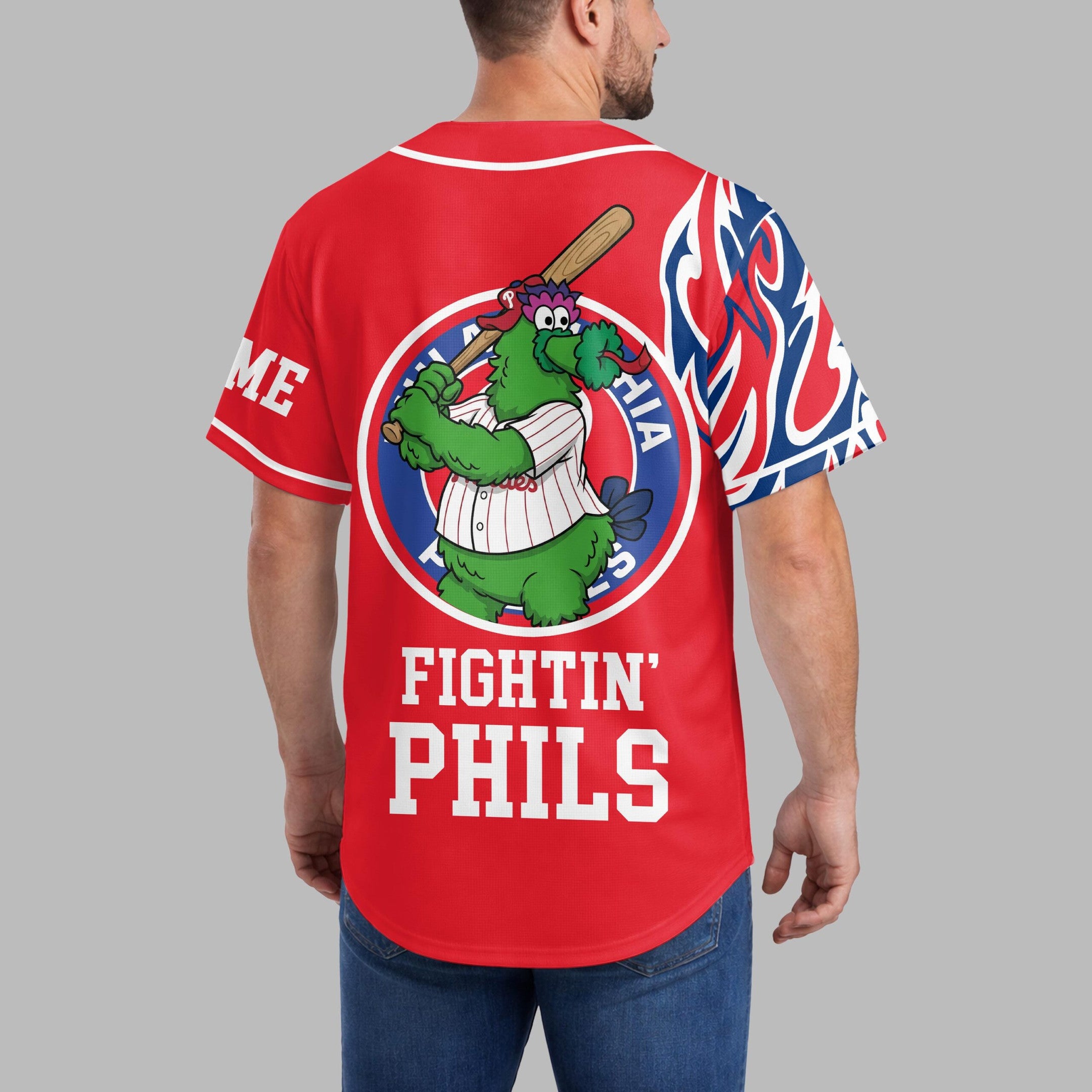 P.phillies | Premium M.l.b Flame Spirit Baseball Jersey