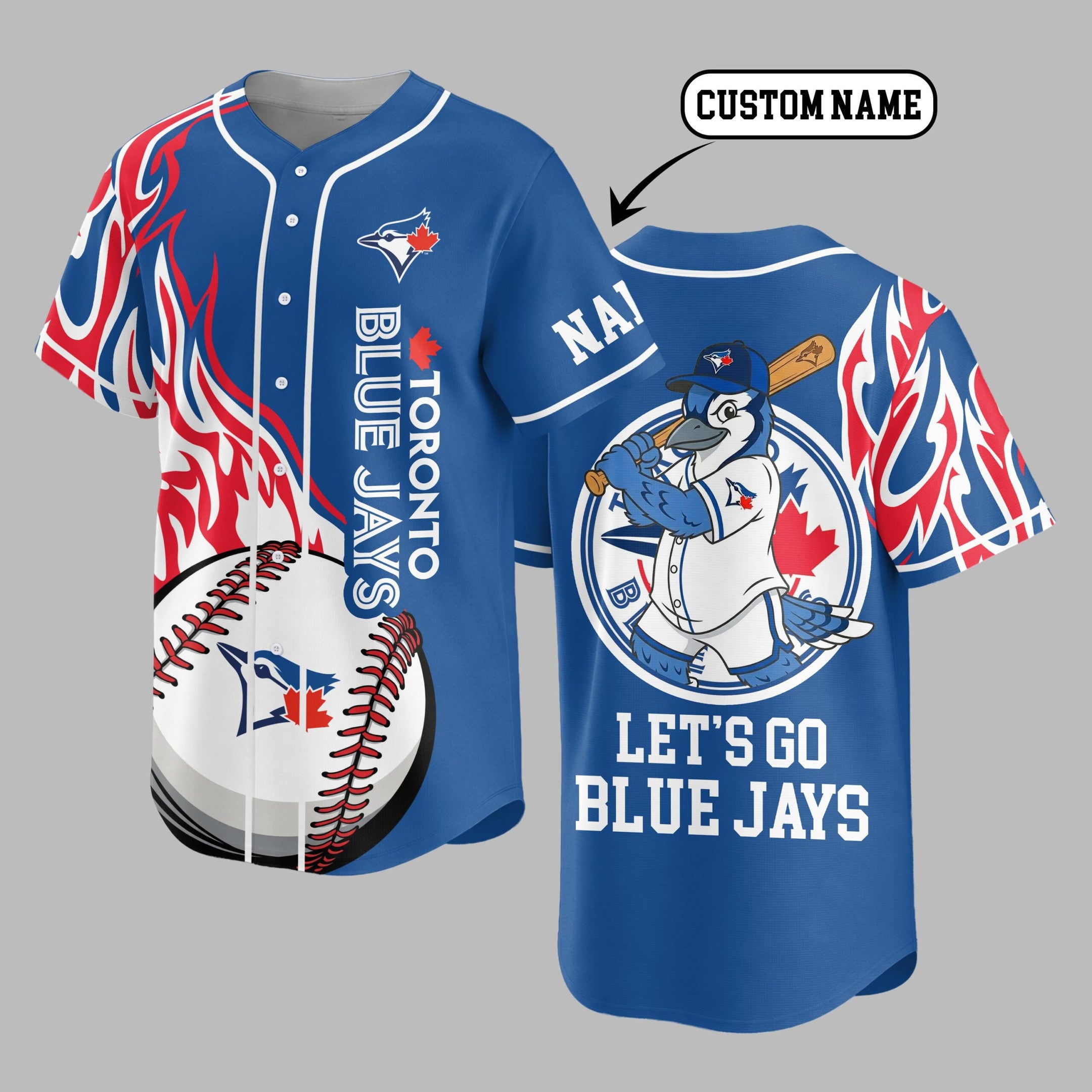 T.blue Jays | Premium M.l.b Flame Spirit Baseball Jersey