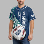 S.mariners | Premium M.l.b Flame Spirit Baseball Jersey